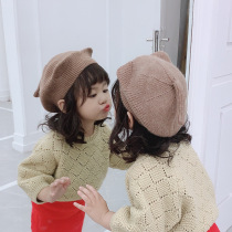 Girl hat fashion tide hat baby beret autumn and winter cute super cute winter warm childrens wool hat foreign gas