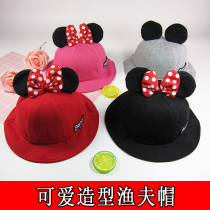 Spring and autumn baby hat cute super cute baby sun hat Korean tide little girl fisherman hat cotton sunscreen