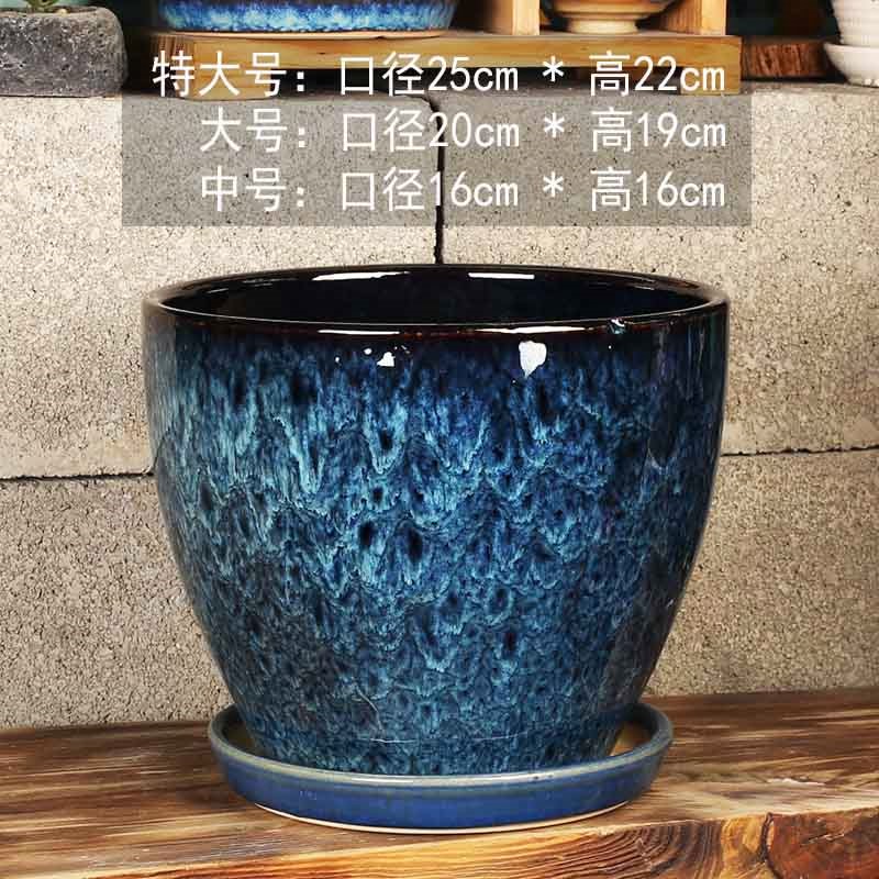Flower-pot ceramic large number with depository household cleaning cabin minimalist large number creative green planting potted flower pot