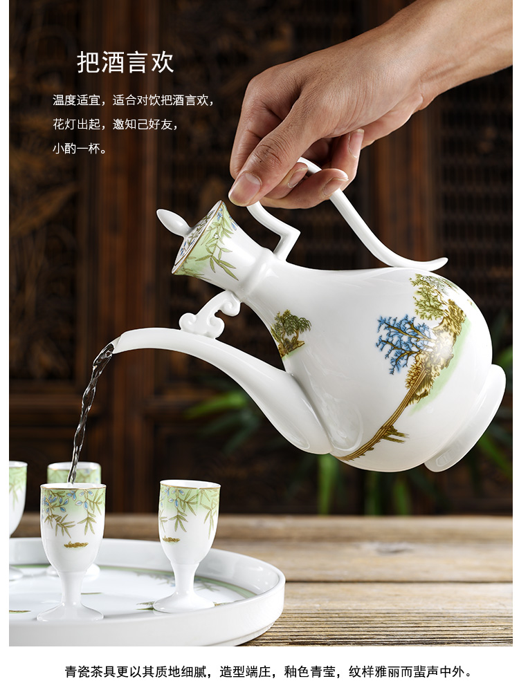 Bình gốm gia dụng bình rỗng đựng rượu vang bình rượu vang bình rượu vang bình rượu vang trắng ly rượu vang chai 1 kg một pound rượu tách - Rượu vang đồ khui rượu vang cao cấp