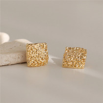 S925 Silver Needle Geometric Square Earnail Woman Temperament Korea Superior Feel Earrings Small Crowddesign Sensation 100 Hitch Wear