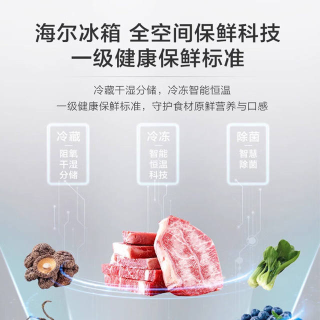 Haier Bcd-460Wghfd14S9U1 Full-Space Freshness-Preserving Zero-Distance Embedded Multi-Door Refrigerator