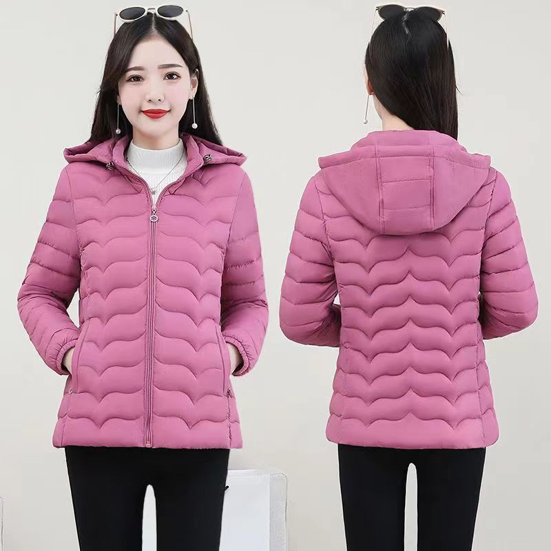 Short Cotton-Padded Jacket for Middle-Aged Women, New Autumn and Winter Style, Petite Cotton Coat, Slim Fit, Cold-Proof, Warm, Hooded Small Cotton Jacket