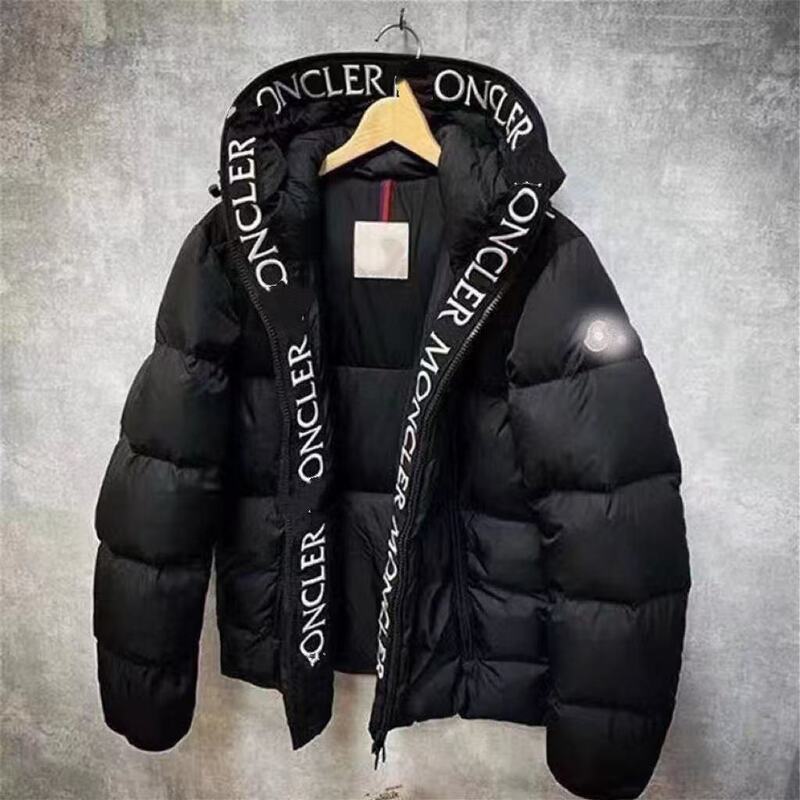 Cross-Border Large Size Thickened Hooded down Cotton Jacket, New Winter Style, Personalized Letter Print Cotton Coat, Unisex Jacket