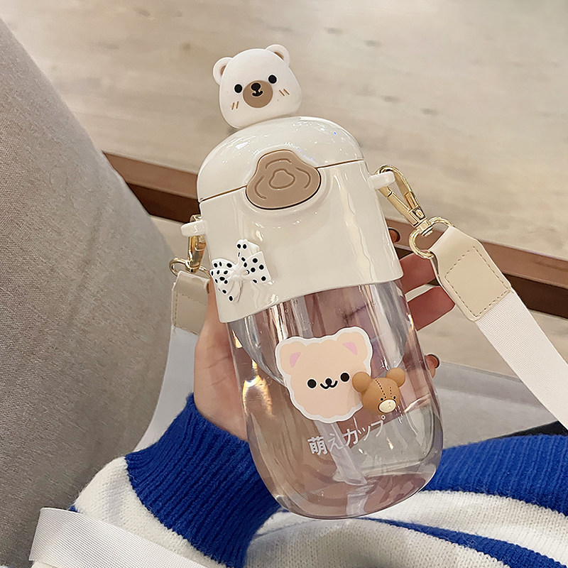 Water cup summer girls high value cute with straw children school girl cup kettle bottle 2021 new cup