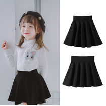  Spring and summer clothes girls black pleated skirt CUHK childrens A-line short skirt Show school uniform garden service student skirt
