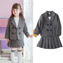  Small suit jacket thin girls spring 20 new Korean version of net red two-piece suit loose suit casual pleated skirt