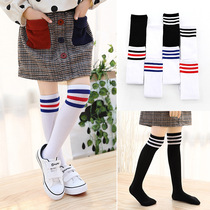  2020 summer new sports style three-bar mesh childrens mid-tube socks student boys and girls over-the-knee football socks