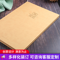 Recipe making custom menu design printing hardcover leather hotel loose-leaf recipes for Chinese food