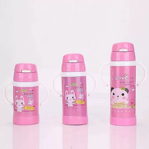 Детский стакан, трубочка, чайник из нержавеющей стали подходит для мужчин и женщин для детского сада со стаканом, нержавеющая сталь AISI 304, защита при падении, 350 мл