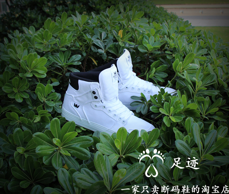 Dấu chân bị hỏng mã kho Supra Vaider giày nam cao tất cả giày vải trắng gót đen đen trắng giày converse cao cổ