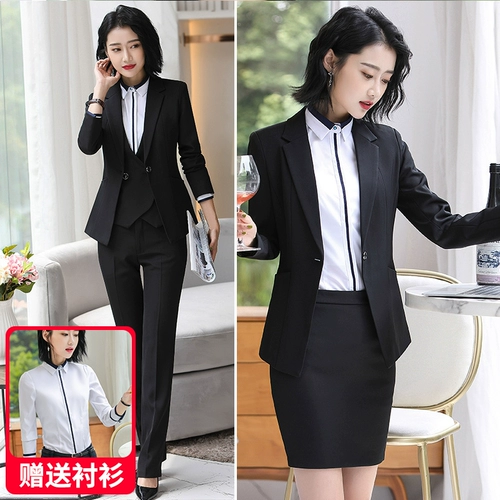 Демисезонный классический костюм для школьников, комплект для отеля для работы, юбка, подходит для студента, 2019