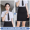 Women's short sleeved - white shirt+black skirt