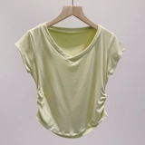 Приталенная классическая современная спортивная одежда, V-образный вырез, короткий рукав