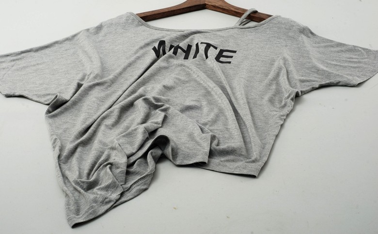 Loose modern dance practice suit hem angled top short sleeves T-shirt ballet practice suit classroom training suit