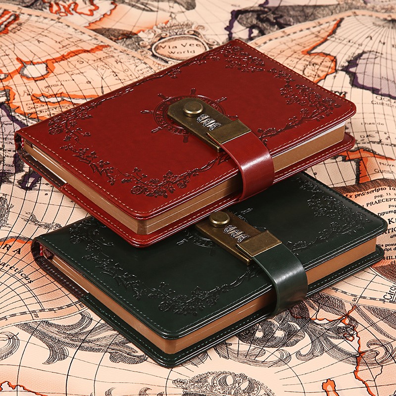 Password lock ledger bookaccount multi-function book Business Office Diary Advanced Notebook Notebook