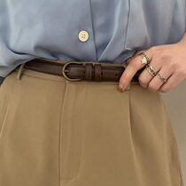 Curry belt Womens 2021 new practical little belt Inn Retro port Wind decorated fine pants with black 100 lap