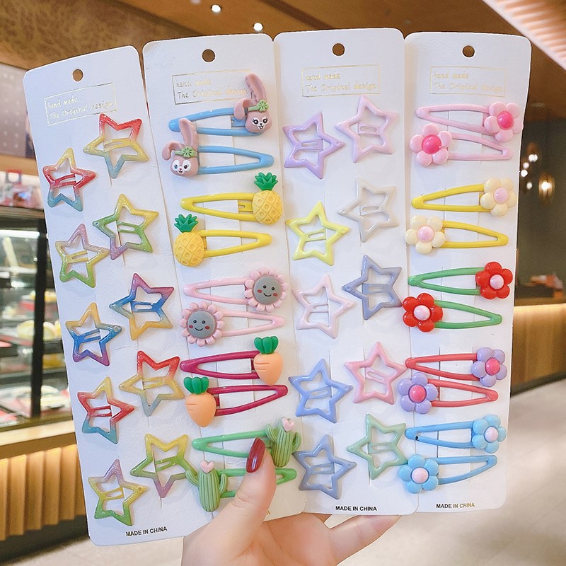 Children Small Broken Hair Finishing card Net Red 2021 New female baby Head Accessories Little Girl Hair Clip Cute BB Clip