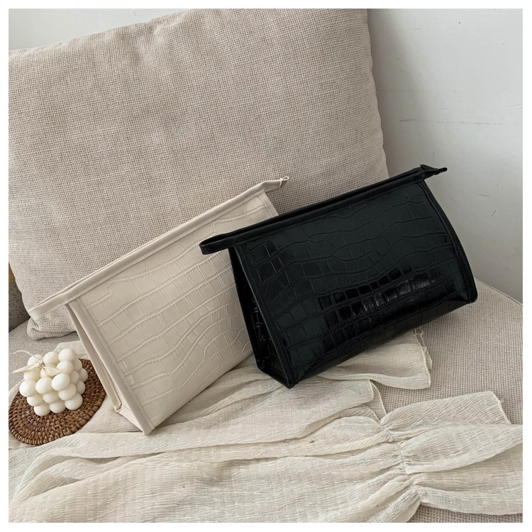 Face Value High Carry-on Makeup Bag Advanced Sensation Brief Crocodile Ripple Small Fragrance Wash Toiletry Bag Day Department Waterproof Cashier Bag