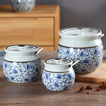 Ceramic commercial slant bowl spherical seasoning bowl sauce hot pot restaurant small Bowl cafeteria Malatang seasoning jar