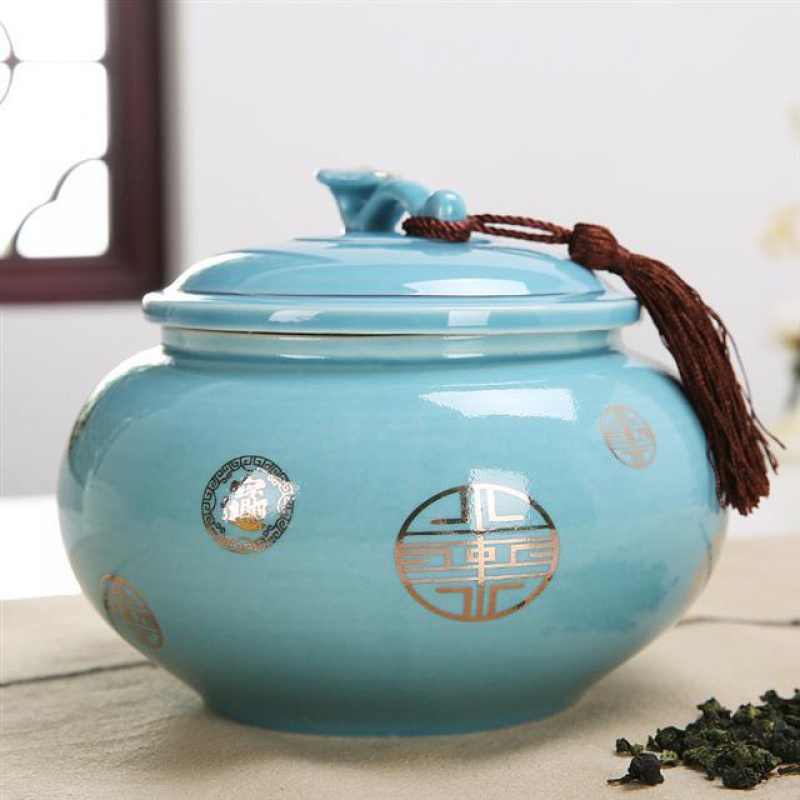 Caddy fixings ceramic large tea pot seal POTS dahongpao tea moistureproof red green tea Caddy fixings