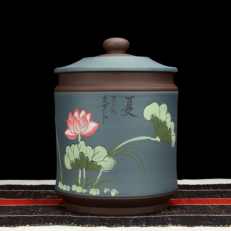 Yixing purple sand tea pot large puer tea cake receive a case save POTS storage tank tea urn ceramic household seal