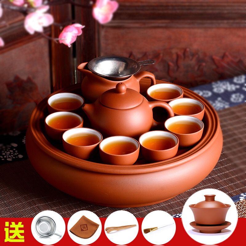 Tea sets are it ceramic cups kung fu Tea set a complete set of 10 inches Tea tray lid bowl Tea sea)