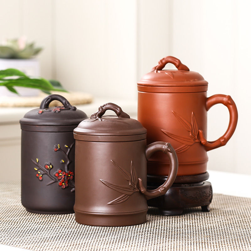 Purple sand cup pure manual filtering tank 】 【 office kung fu tea set ceramic cup tea cups with cover glass