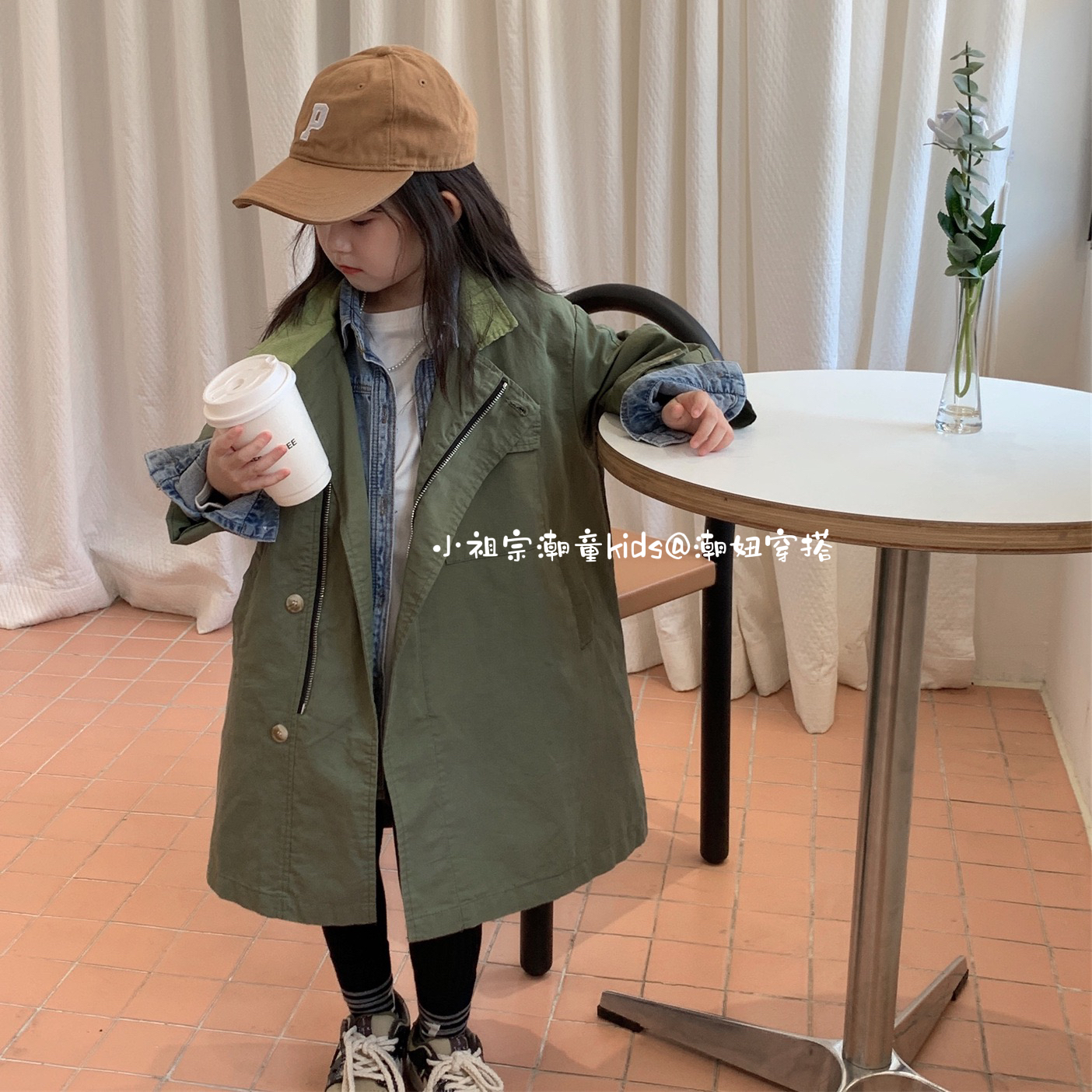 Girl's wind clothes 2022 Autumn section Girls Han version Long style wind clothes jacket Children overalls jacket jacket blouses foreign air-Taobao