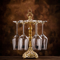 Household red wine cup holder simple red wine rack ornaments upside down cup holder hanging high foot cup holder high grade European display rack