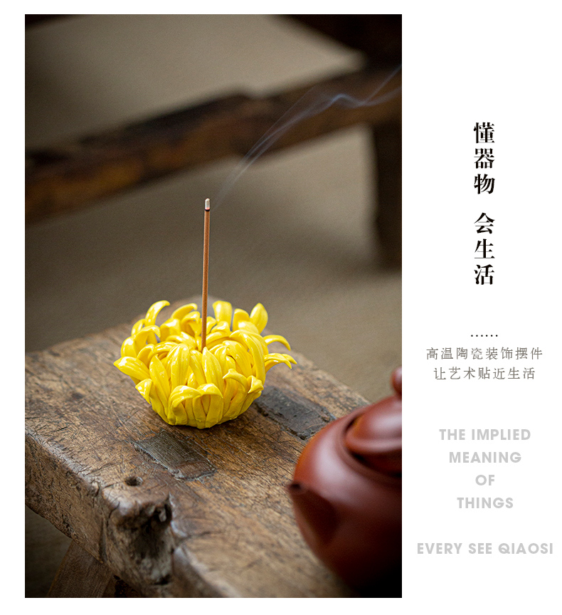 Stick ceramic insert fragrant by peony cut flower tea incense inserted disk tea pet furnishing articles joss Stick inserted