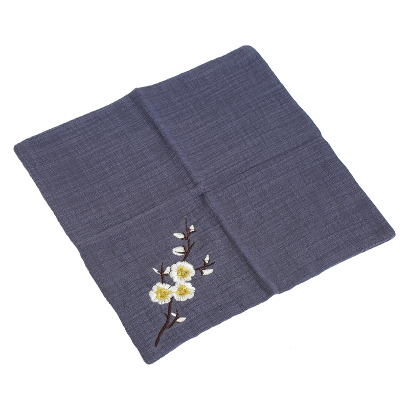 Stick cotton tea towel embroidery name plum blossom put water thickening squares antependium Chinese kung fu tea tea cloth accessories