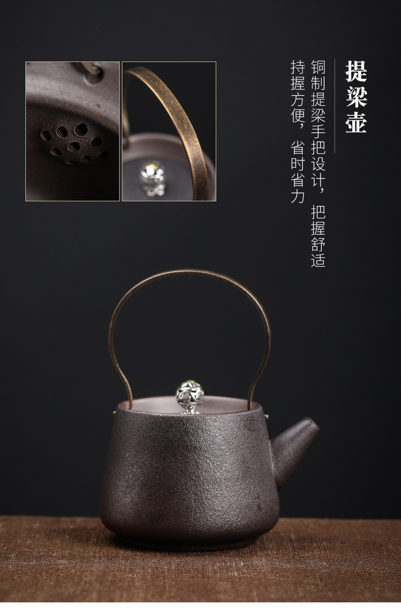 Restoring ancient ways by Japanese side teapot coarse ceramic tea set suit household contracted tea zen ceramic pot