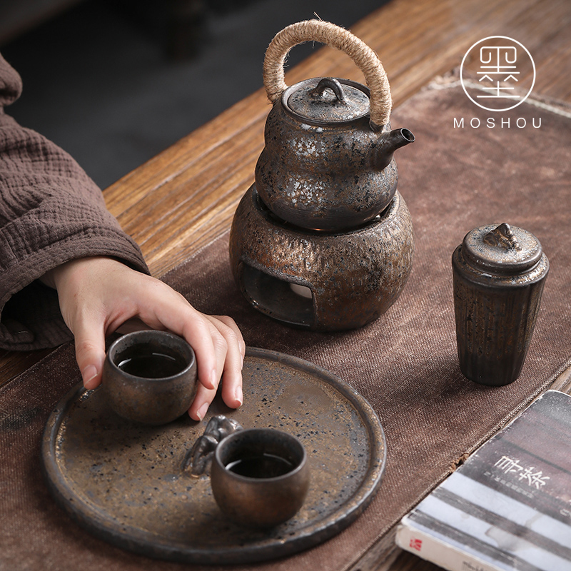 By Japanese kung fu tea set suit household ceramics girder teapot teacup dry tea consolidation set of tea set