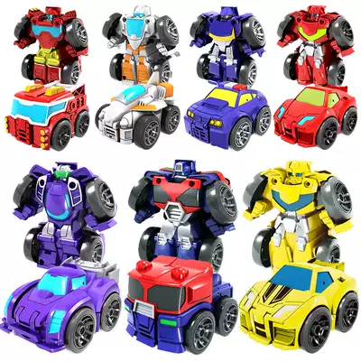 A flash deformed car King Kong Mini Rescue Monbadi Robot Police Car Airplane Children Boy Toy