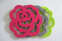 Creative non-woven felt padded tea cup mat absorbent fabric coaster non-slip insulation mat table mat 18cm