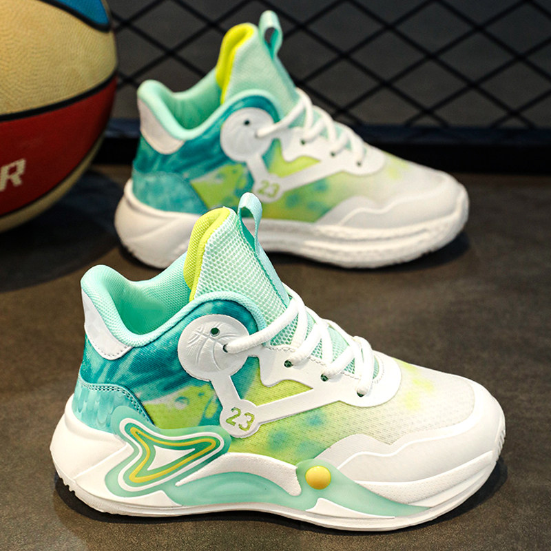 Brand Boys' Shoes 2025 Spring New Kidsren's Sports Shoes Big Kidsren's Non-Slip Boys Mesh Basketball Shoes Students