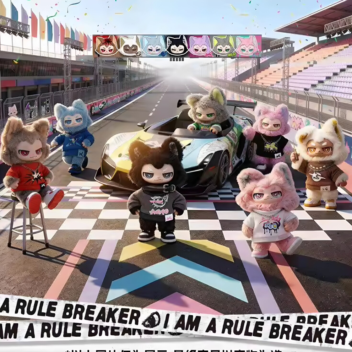 【新款】奇梦岛小嗷规则例外系列王一博同款毛绒潮玩盲盒手办摆件