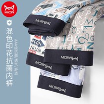 Cat Man Pants Mens Underwear Man Flat Corner Pants Ice Wire Breathable Four-corner Pants Mid Waist Loose Trend Personality Shorts Head