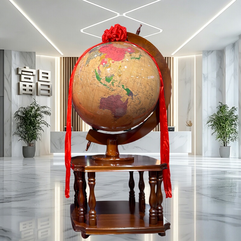 Solid Wood Globe Floor-Standing Ornament for Living Room, Office, School, Celebration, Opening, Wealth-Attracting, Housewarming, High-End Decorative Gift Solid Wood Globe Floor-Standing Ornament for Living Room, Office, School, Celebration, Opening, Wealth-Attracting, Housewarming, High-End Decorative Gift