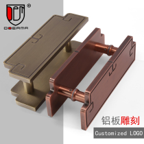 New Chinese style glass door handle antique carving back grain solid wood door handle hotel clubhouse villa copper door handle