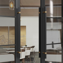 Minimalist glass door handle walnut pair shop push pull with framed solid wood door handle log gold armrest