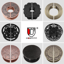 Chinese-style glass door handle antique villa box kitchen cabinet door handle Xiangyun European style semi-round solid wood door handle black