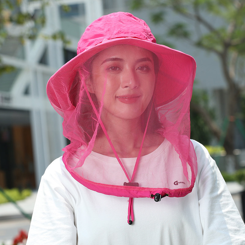 Summer men's mesh yarn anti-mosquito bee female neck mask fishing hat sunscreen hat face cover outdoor sunhat hat