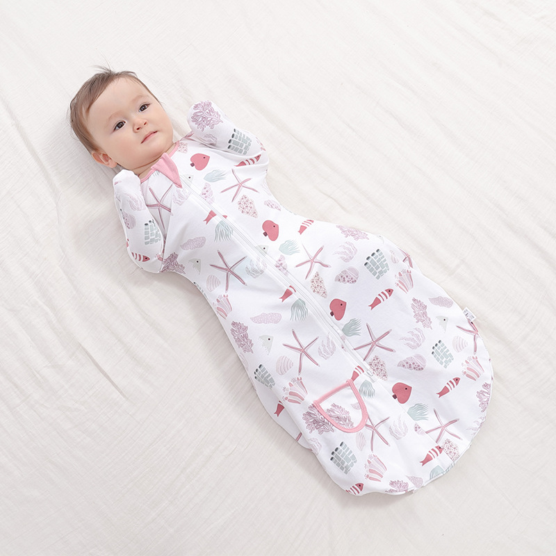 0-9 months new baby swaddle sleeping bag anti-jump anti-kick newborn children baby bag spring and autumn zipper type