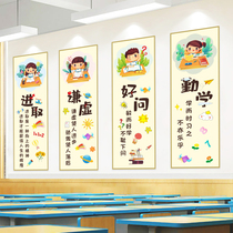 Primary school classroom Cultural wall construction classroom layout decorative stickers students inspirational learning slogan record wall sticker
