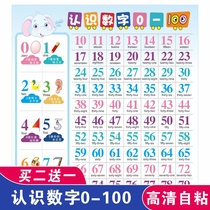 Hundreds table wall chart first grade children recognize the decomposition and composition of numbers 1 to 100 wall stickers baby cognition