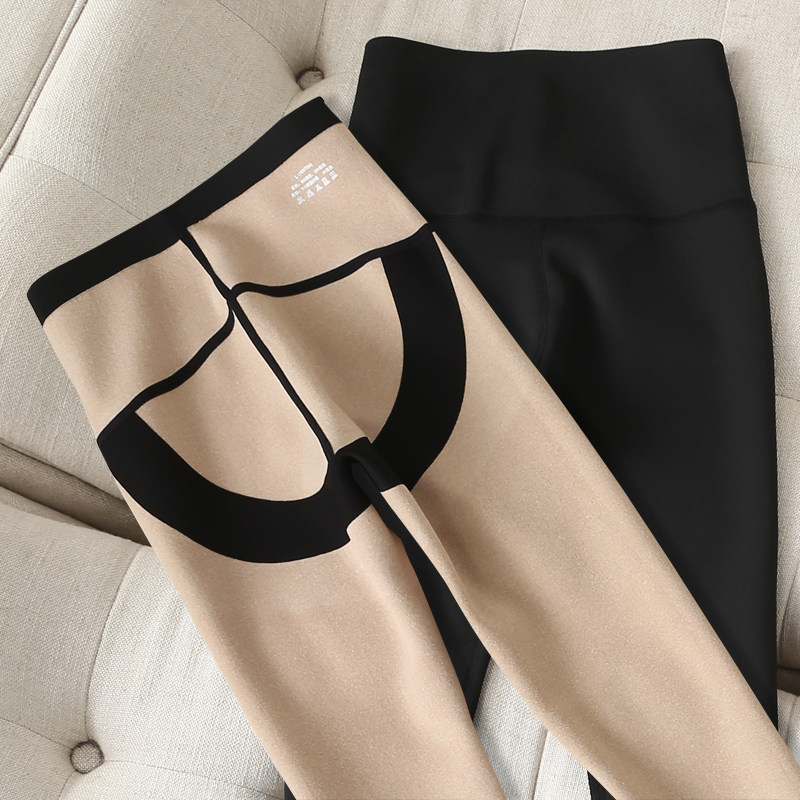 Shark pants women's outerwear autumn and winter new style plus velvet abdomen abdomen lifting buttocks thin legs pressure yoga bottoming nine-point barbie pants women