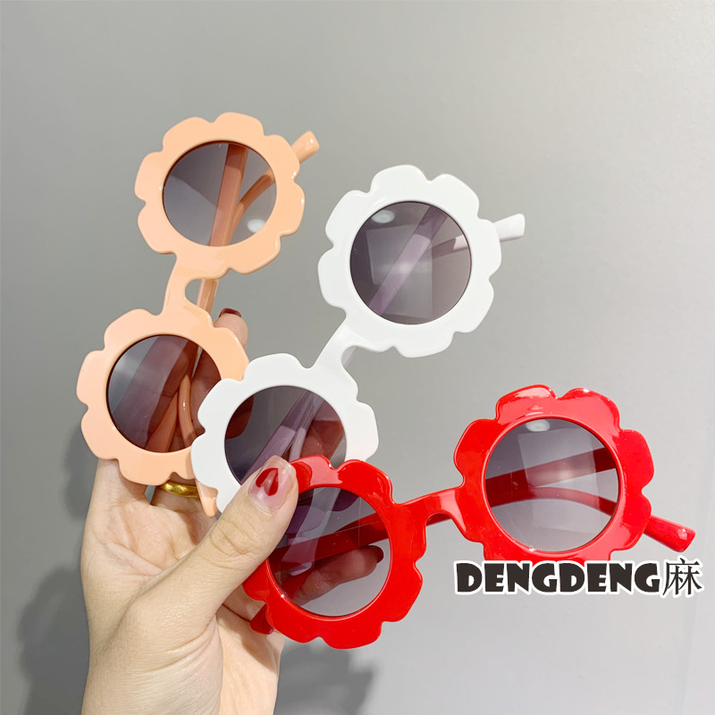 Ins small flower candy color all-match children's sunglasses cute girl photo sunglasses