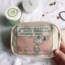 Snoopy cartoon printed cosmetic bag Portable small coin purse Lipstick bag Japanese wash bag